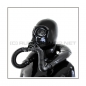 Preview: Deluxe STUDIO GUM heavyrubber gasmask-zipperhood-system with neckrespirator-rubbersmell-bag-set