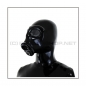 Preview: Deluxe STUDIO GUM heavyrubber gasmask-zipperhood-system with neckrespirator-rubbersmell-bag-set