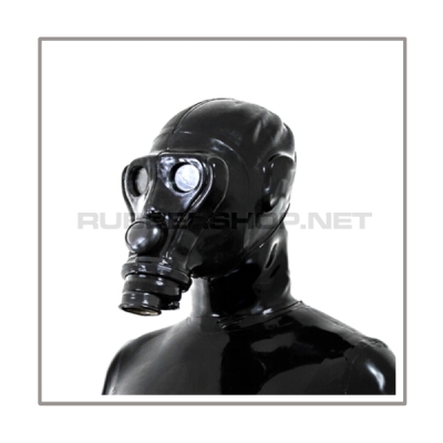 SIMIAN-Gasmasken-Set TWIN-A-BLACK mit separater gesichtsoffener Haube und Sunglassesstickers