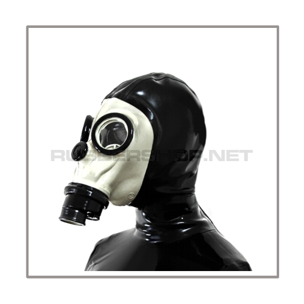 Deluxe FASER gasmask-zipperhood-system BUBBLE-F with inhaler-set, tube- and rebreathing-bag-set
