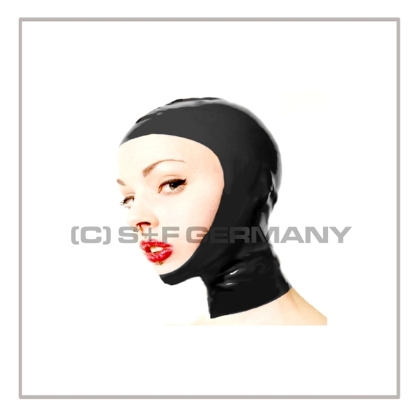 Black openface latex hood OFH-BZ with zipper and anatomical 2-panel ...